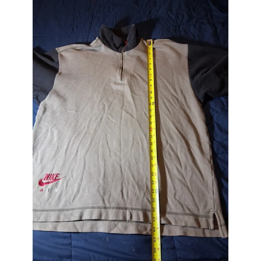 Vintage 90s Nike 1/2 Zip‎ Pullover Mens Large Sweatshirt Brown Black Long Sleeve